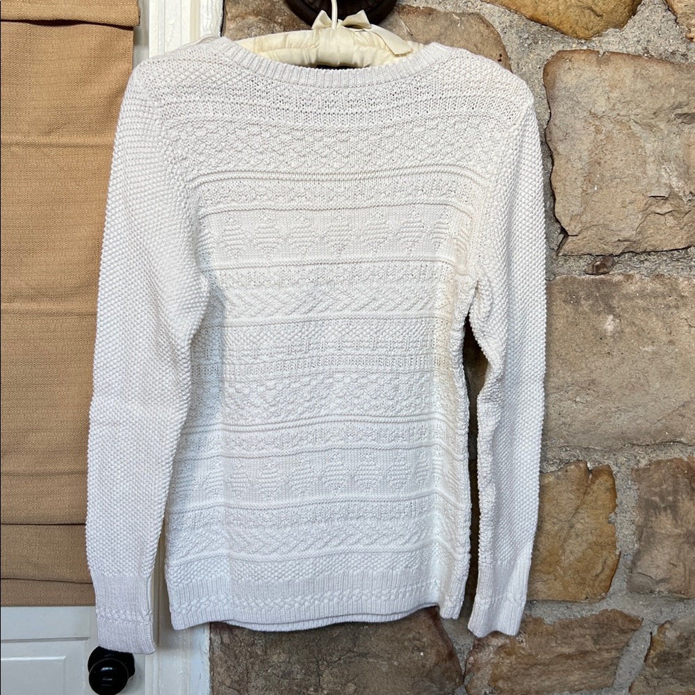 Talbots Cream Crew Neck - Picture 3 of 8